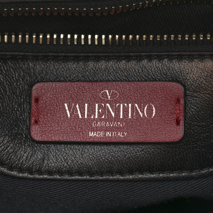 Valentino Garavani Lambskin VLTN Print Candystud Top Handle Bag Black 5 of 12