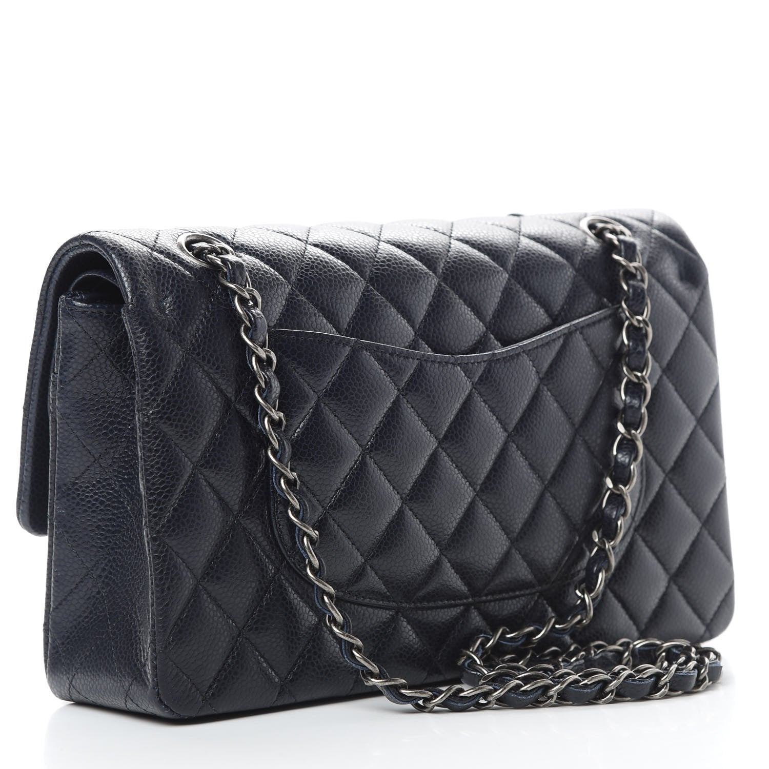 Chanel Caviar Quilted Medium Double Flap Navy 4 of 15