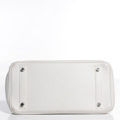 Hermes Taurillon Clemence Birkin 30 White 7 of 28