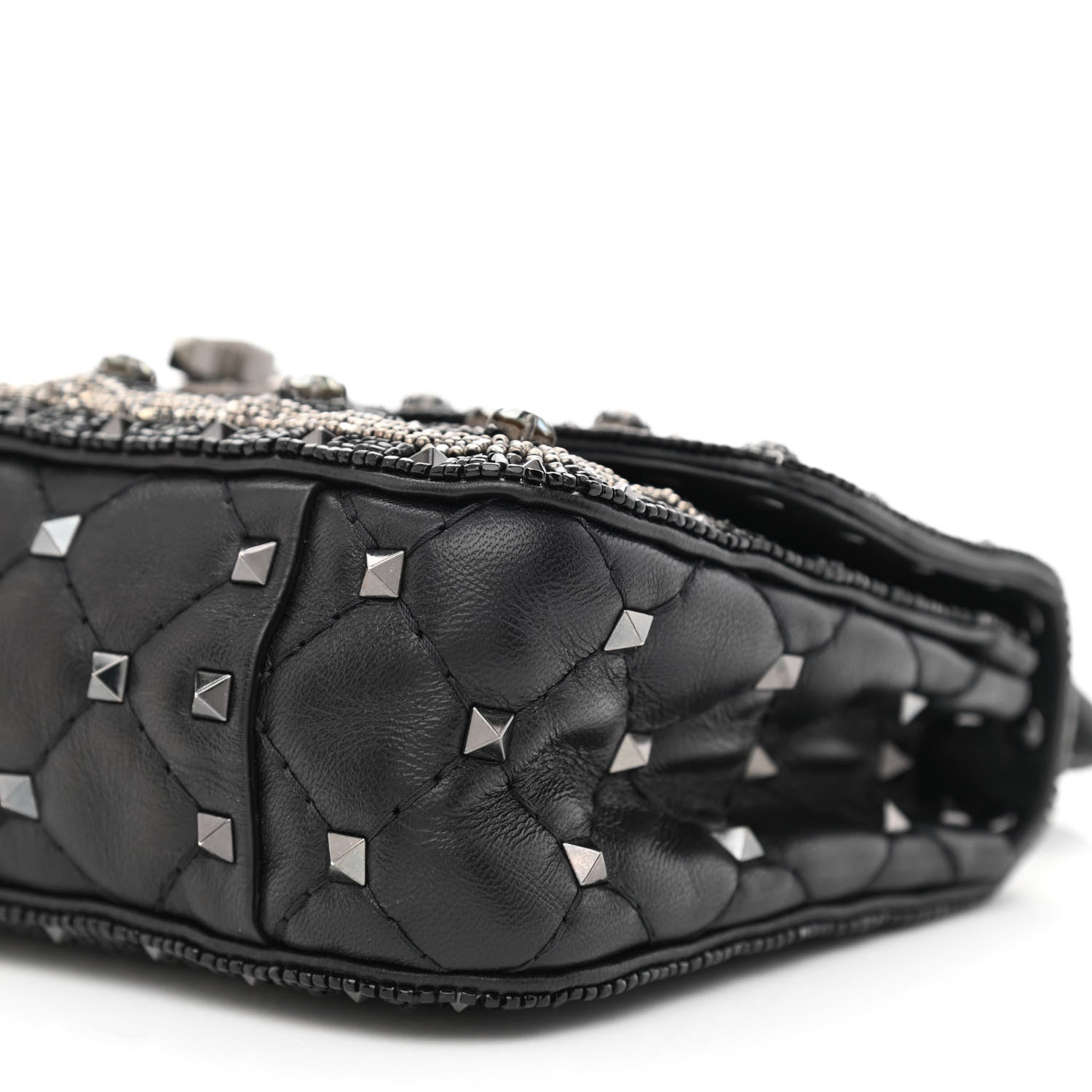 Valentino Garavani Beaded Small Rockstud Spike It Shoulder Bag Black 9 of 9