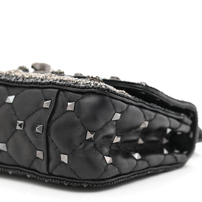Valentino Garavani Beaded Small Rockstud Spike It Shoulder Bag Black 9 of 9