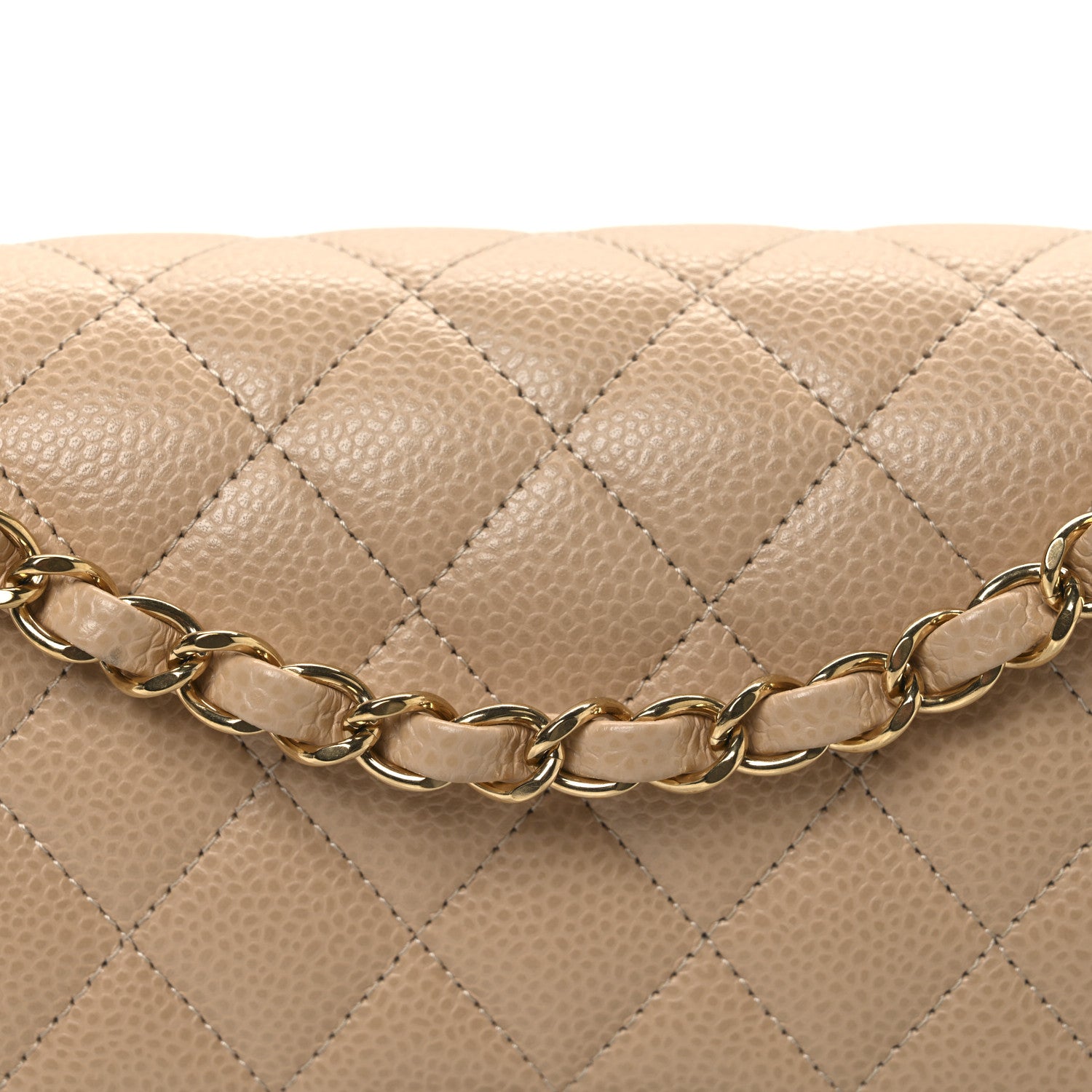 Chanel Caviar Quilted Medium Double Flap Beige 8 of 10