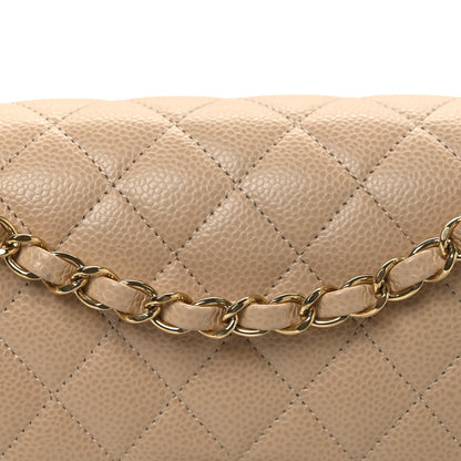 Chanel Caviar Quilted Medium Double Flap Beige 8 of 10