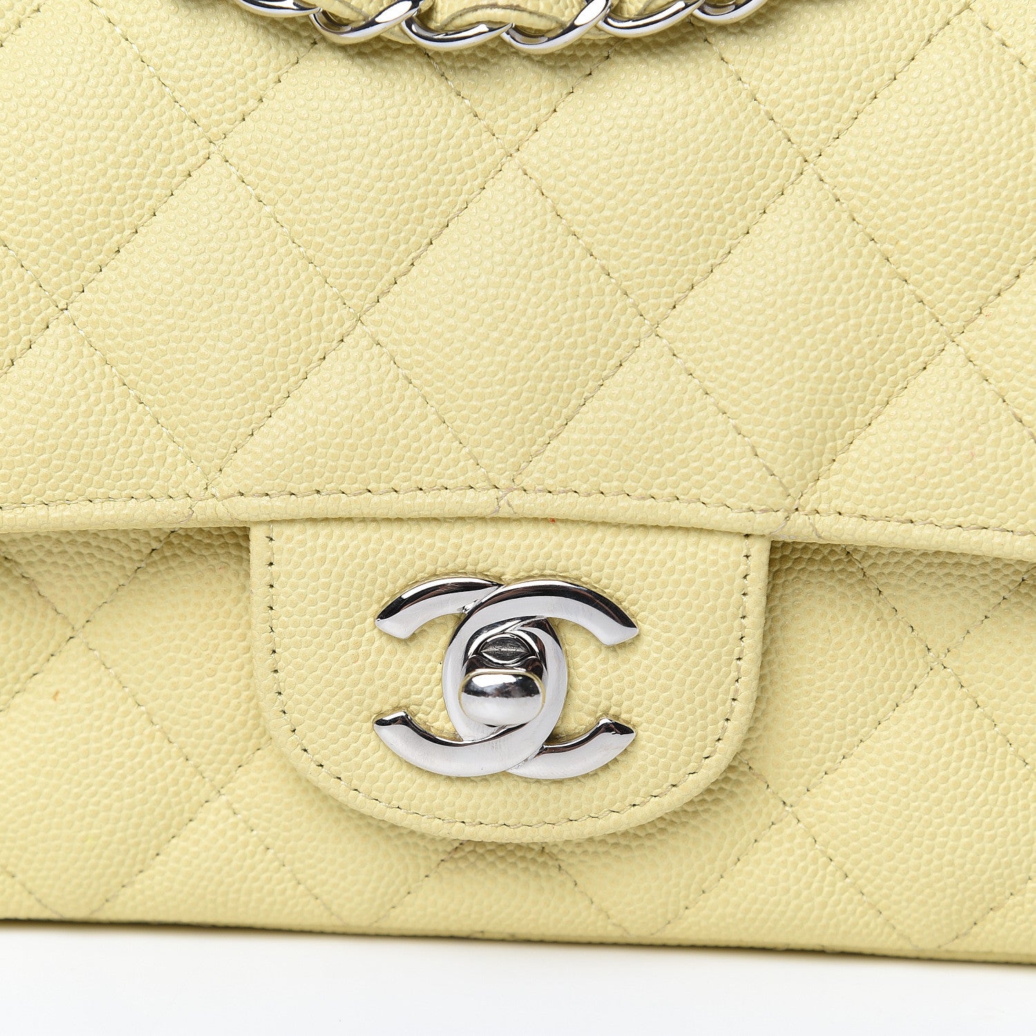 Chanel Caviar Quilted Mini Rectangular Flap Light Yellow 8 of 18