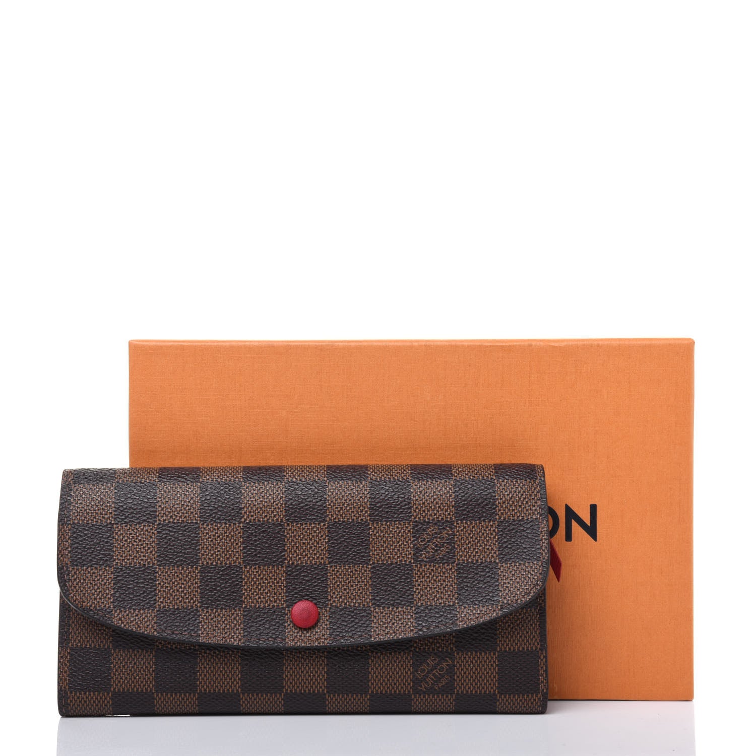 Louis Vuitton Damier Ebene Emilie Wallet Red 16 of 16