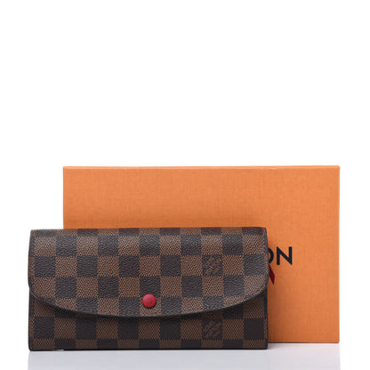 Louis Vuitton Damier Ebene Emilie Wallet Red 16 of 16