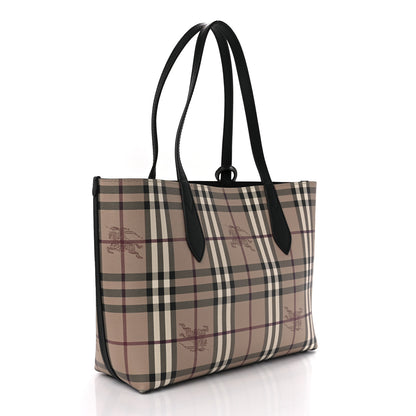 Burberry Grainy Calfskin Haymarket Check Small Reversible Tote Black 5 of 22