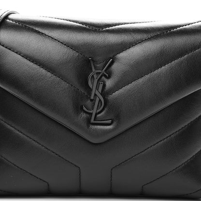 Saint Laurent Calfskin Y Quilted Monogram Toy Loulou Crossbody Bag Black 10 of 11