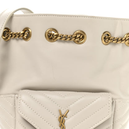 Saint Laurent Lambskin Matelasse Monogram Joe Nano Bucket Bag Crema Soft 15 of 21