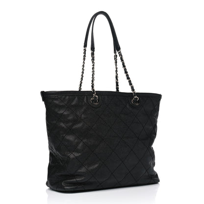 Chanel Grained Calfskin Quilted Small Daily Shopping Tote Black 2 of 9