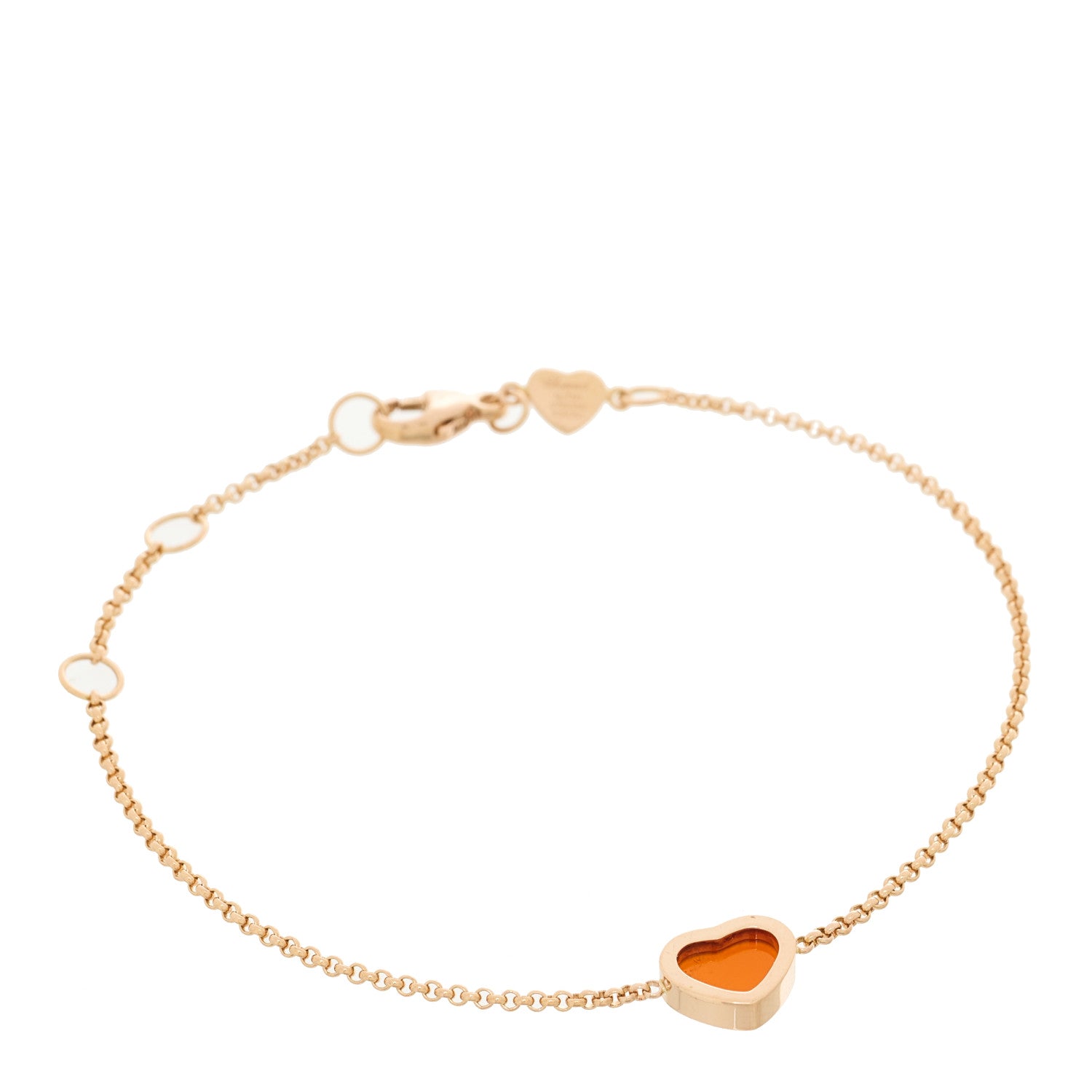 Chopard 18K Rose Gold Carnelian My Happy Hearts Bracelet 1 of 3