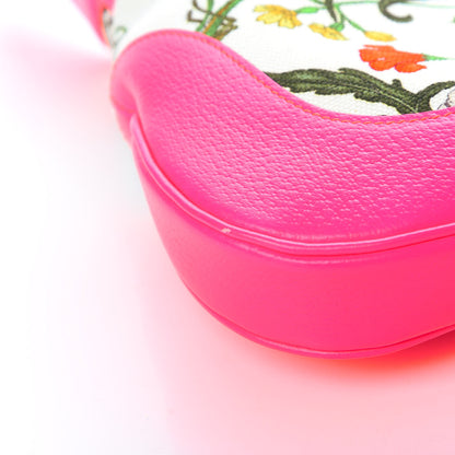 Gucci Canvas Flora Medium Jackie Hobo Fuchsia 9 of 13