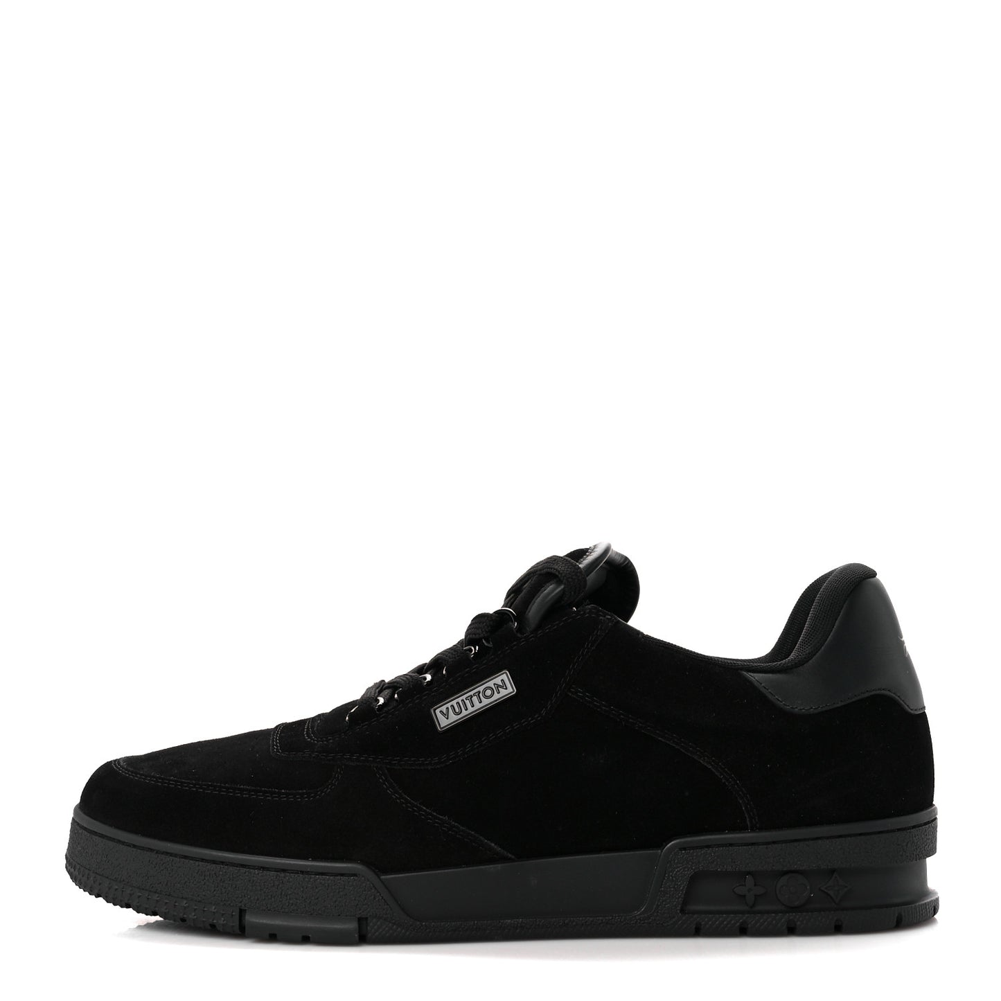 Suede Mens LV Trainer Sneakers 9 Black