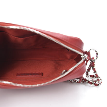 Chanel Lambskin Chevron Quilted Small Promenade Camera Dark Red 4 of 9