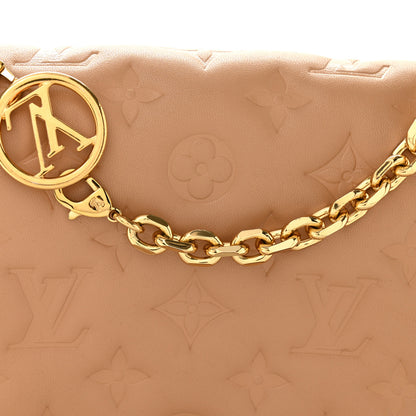 Louis Vuitton Lambskin Embossed Monogram Pochette Coussin Camel 7 of 10