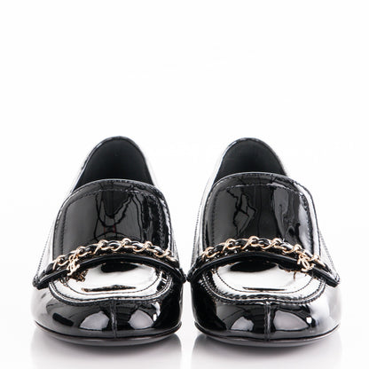 Chanel Patent Chain Loafers 37.5 Black 2 of 8