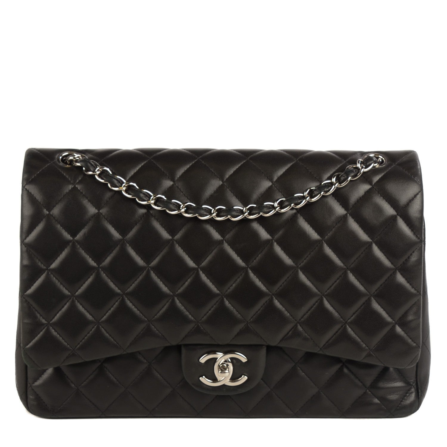 Chanel Lambskin Quilted Maxi Double Flap Black 1 of 9