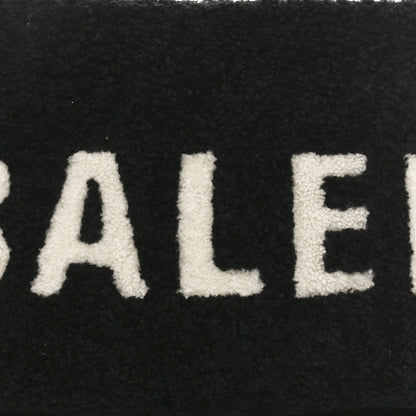 Balenciaga Sheepskin Shearling Contrasted Logo Large Zip Pouch Black 8 of 10
