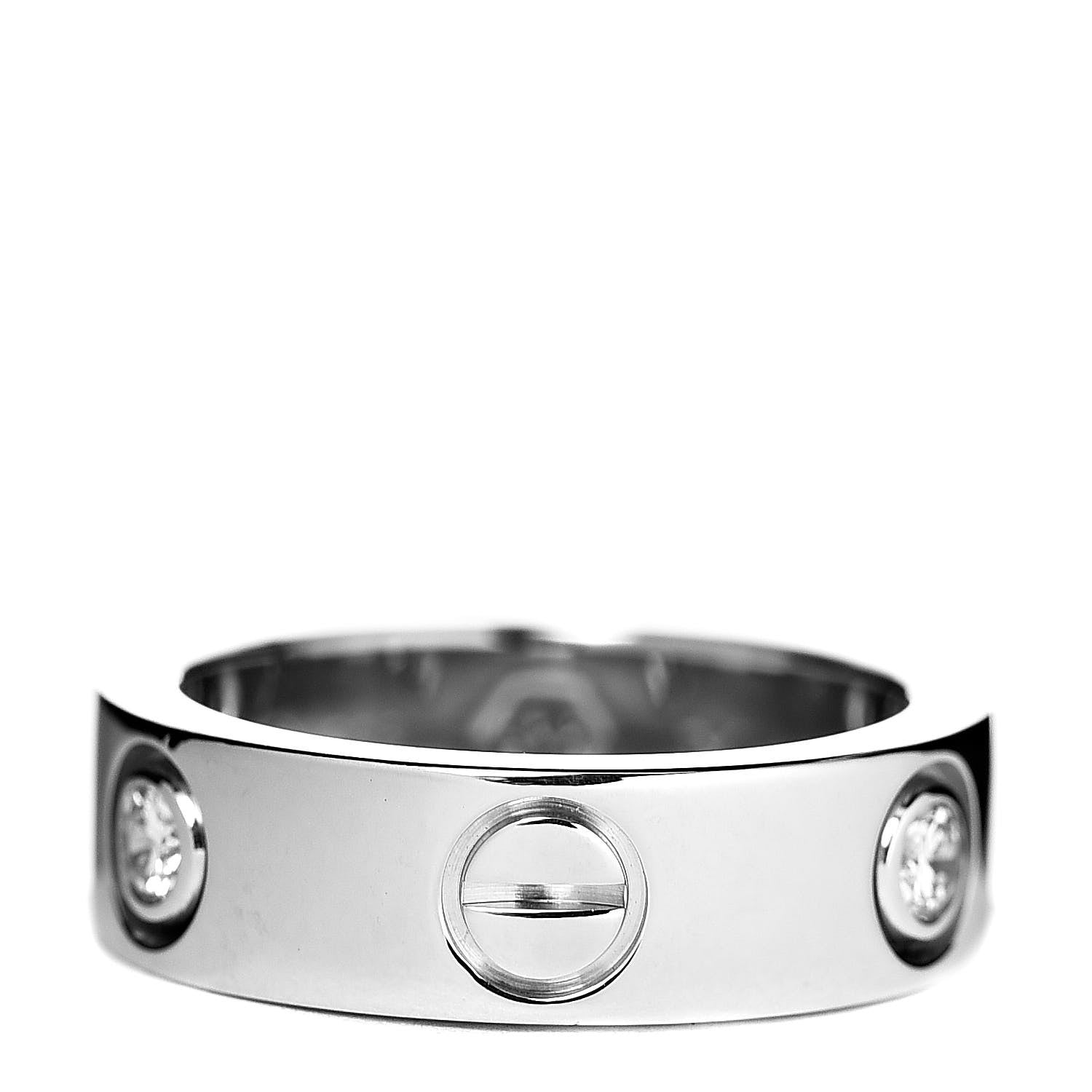 Cartier 18K White Gold 3 Diamond 5.5mm LOVE Ring 47 4 3 of 6