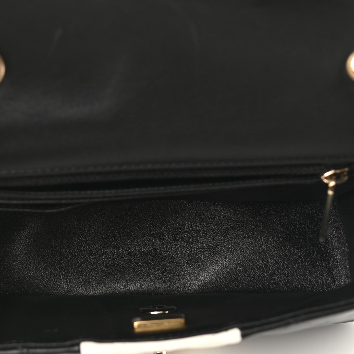 Lambskin Quilted Mini Rectangular Flap Black White