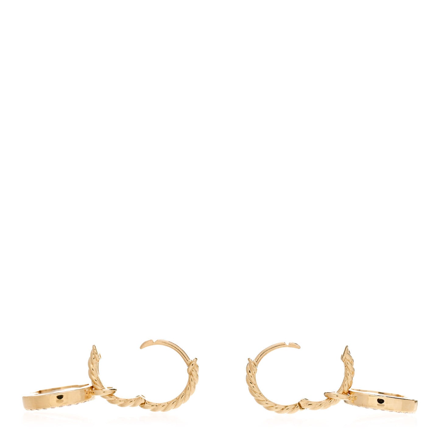 18K Yellow Gold Diamond Mother of Pearl Petite Elements Drop Earrings