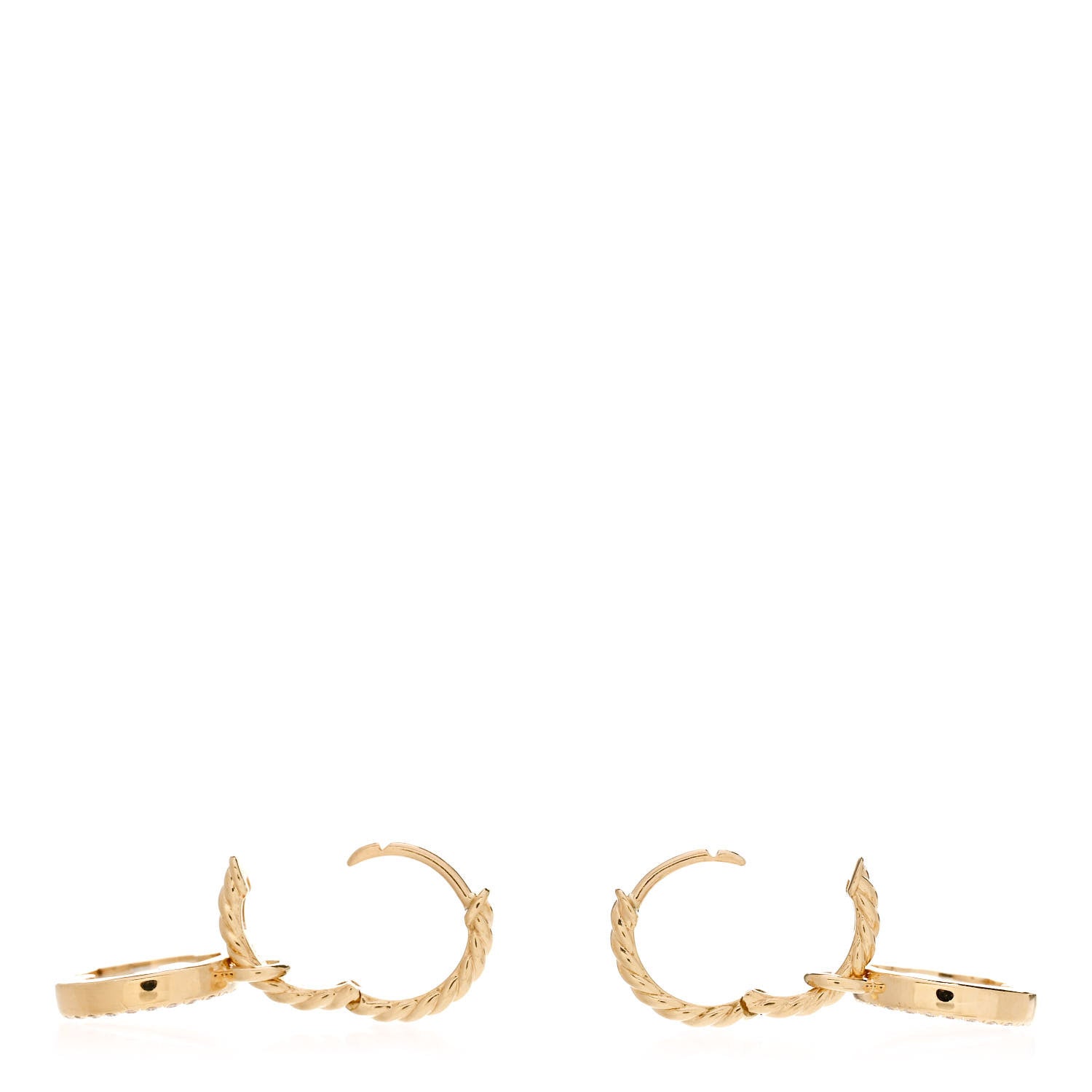David Yurman 18K Yellow Gold Diamond Mother of Pearl Petite Elements Drop Earrings 4 of 5