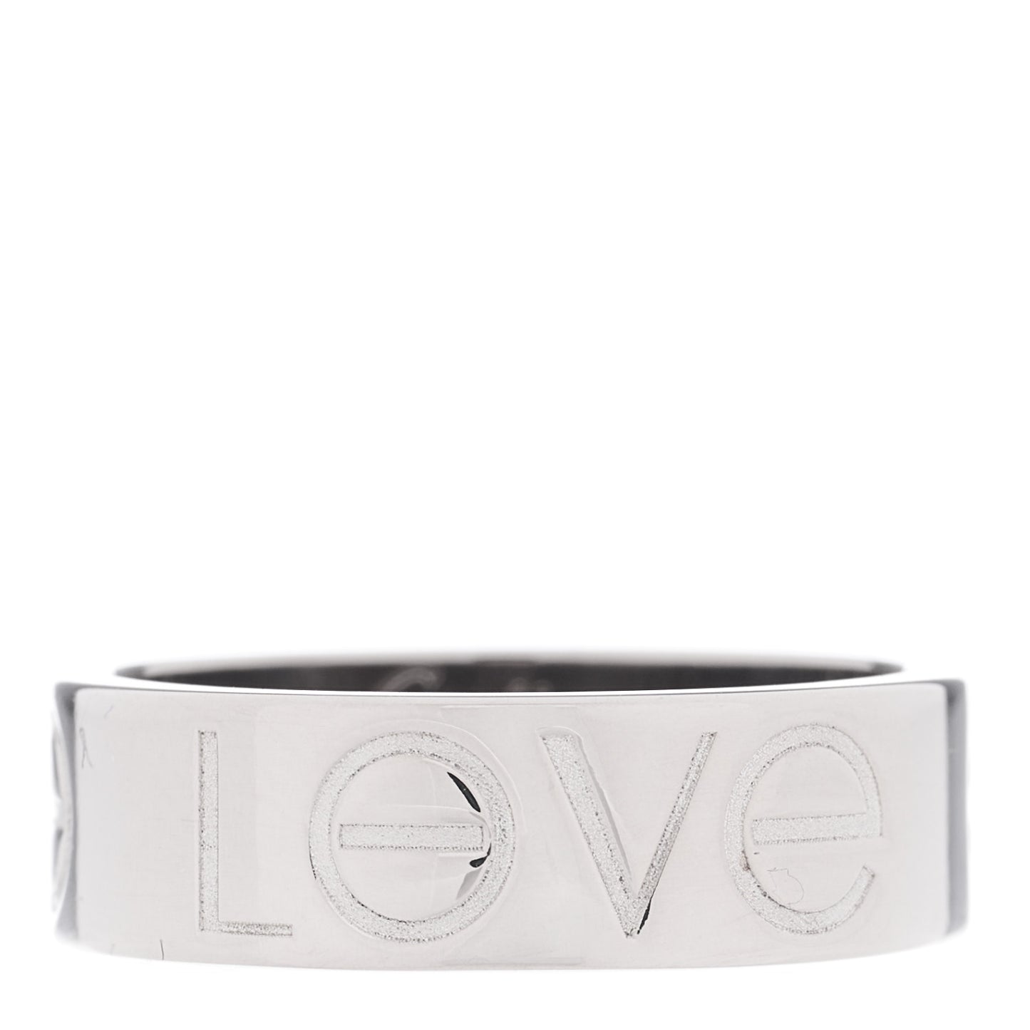 18K White Gold 5.5mm Engraved LOVE Ring 50 5.25