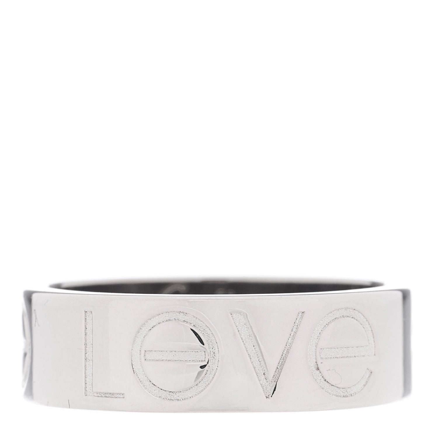 Cartier 18K White Gold 5.5mm Engraved LOVE Ring 50 5.25 1 of 5