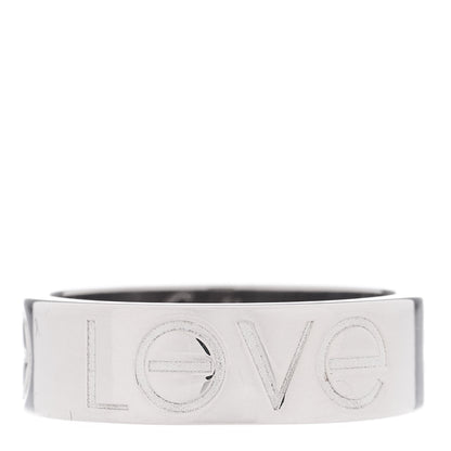 Cartier 18K White Gold 5.5mm Engraved LOVE Ring 50 5.25 1 of 5