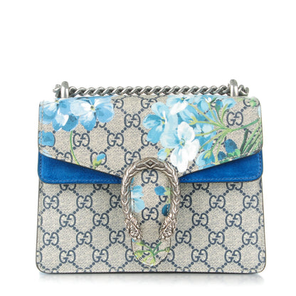 Gucci GG Supreme Monogram Blooms Mini Dionysus Shoulder Bag Beige Navy Vintage Blue 1 of 7