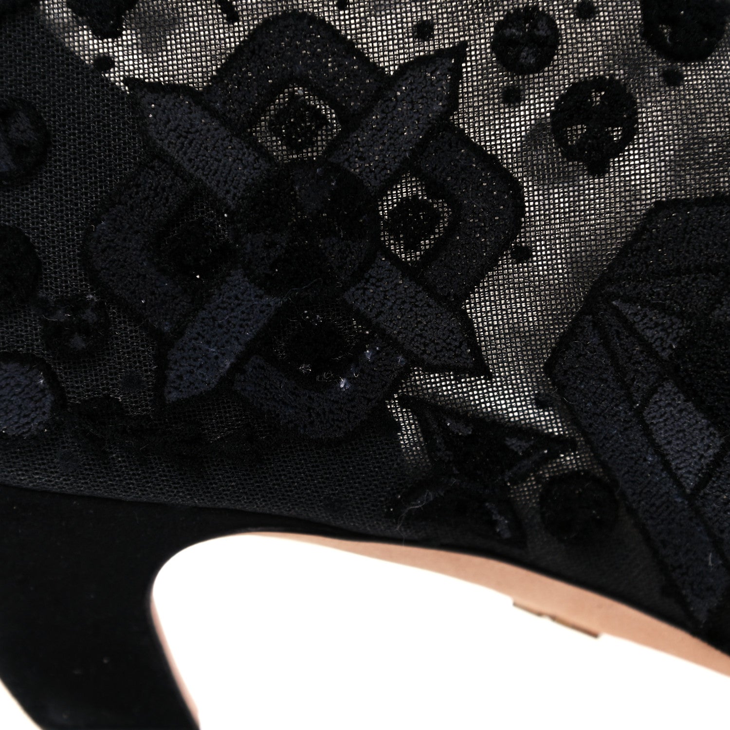 Christian Dior Embroidered Mesh Ankle Boot 38 Black 8 of 11