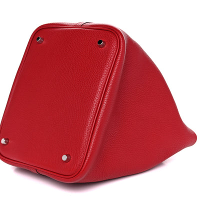 Hermes Taurillon Clemence Picotin Lock 22 MM Rouge Casaque 9 of 10