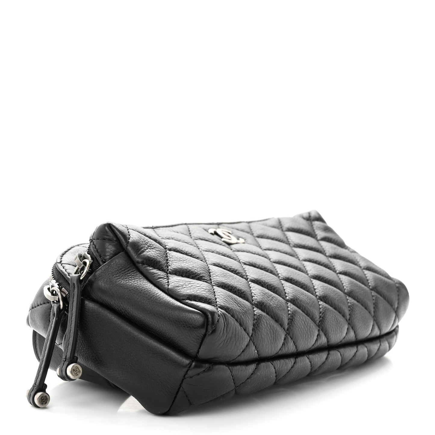 Calfskin Quilted Waist Bag Black