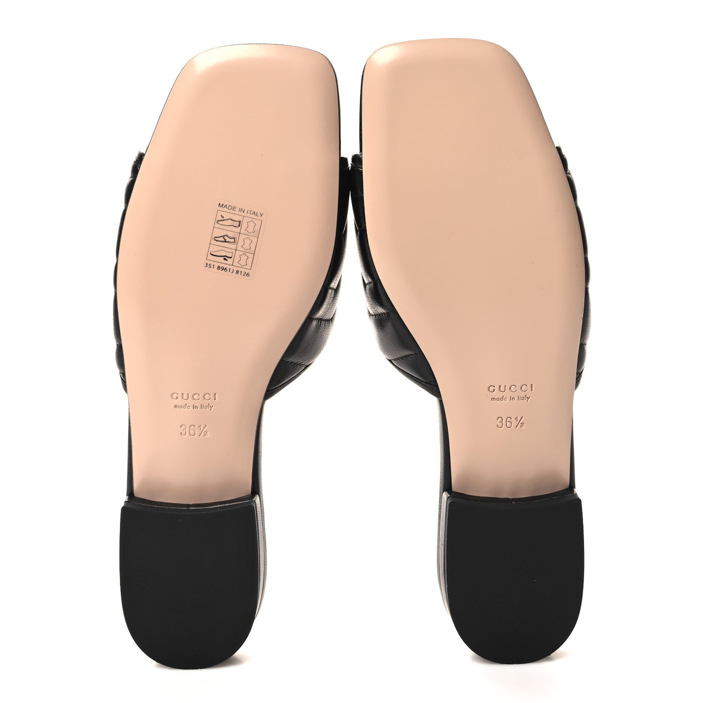 Nappa Matelasse GG Marmont Flat Slide Sandals 36.5 Black