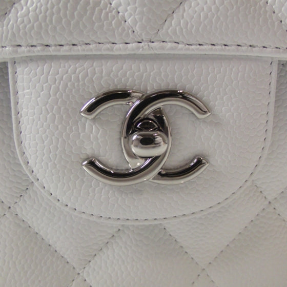 Chanel Caviar Jumbo Flap White 8 of 12
