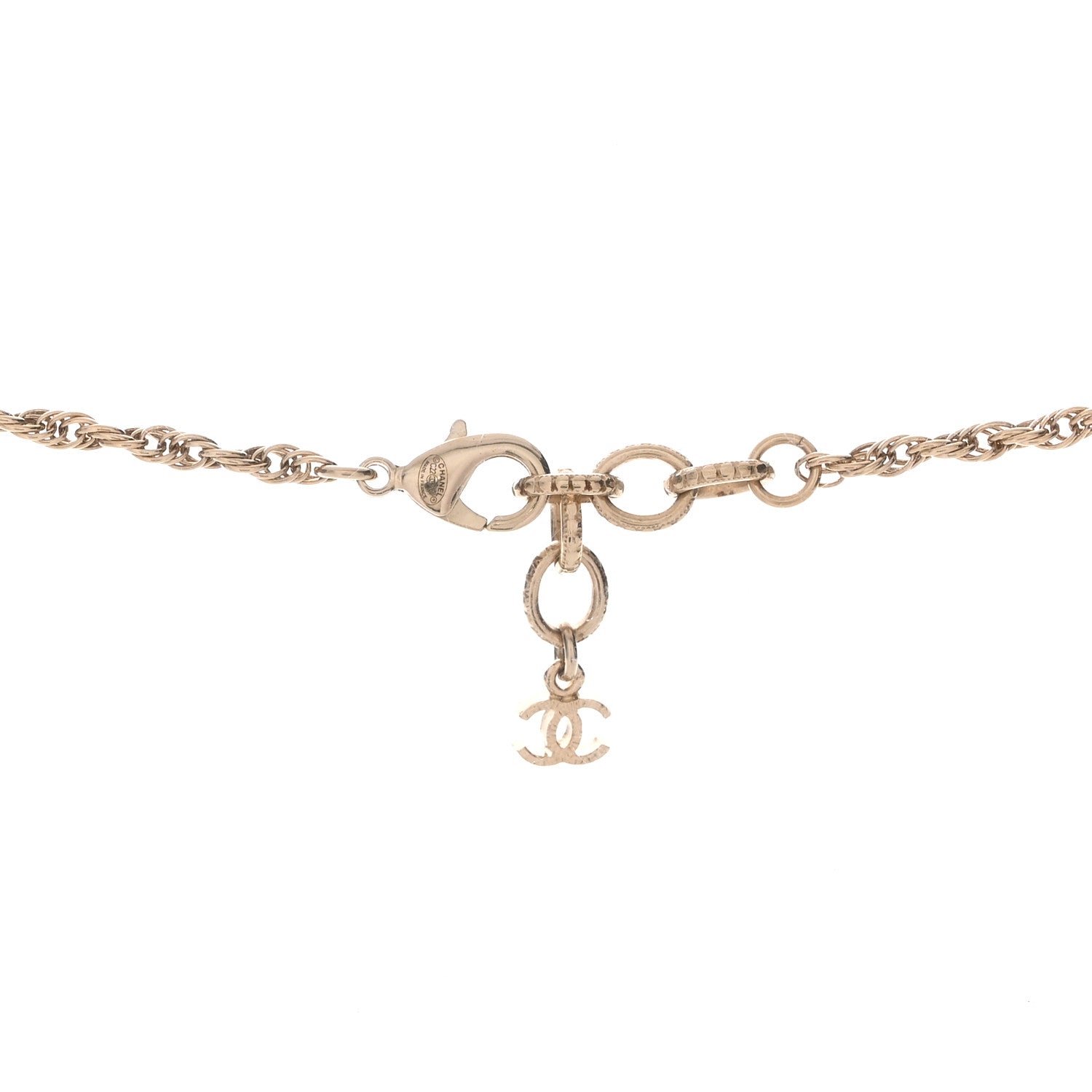 Chanel Pearl CC Round Pendant Necklace Gold 3 of 5