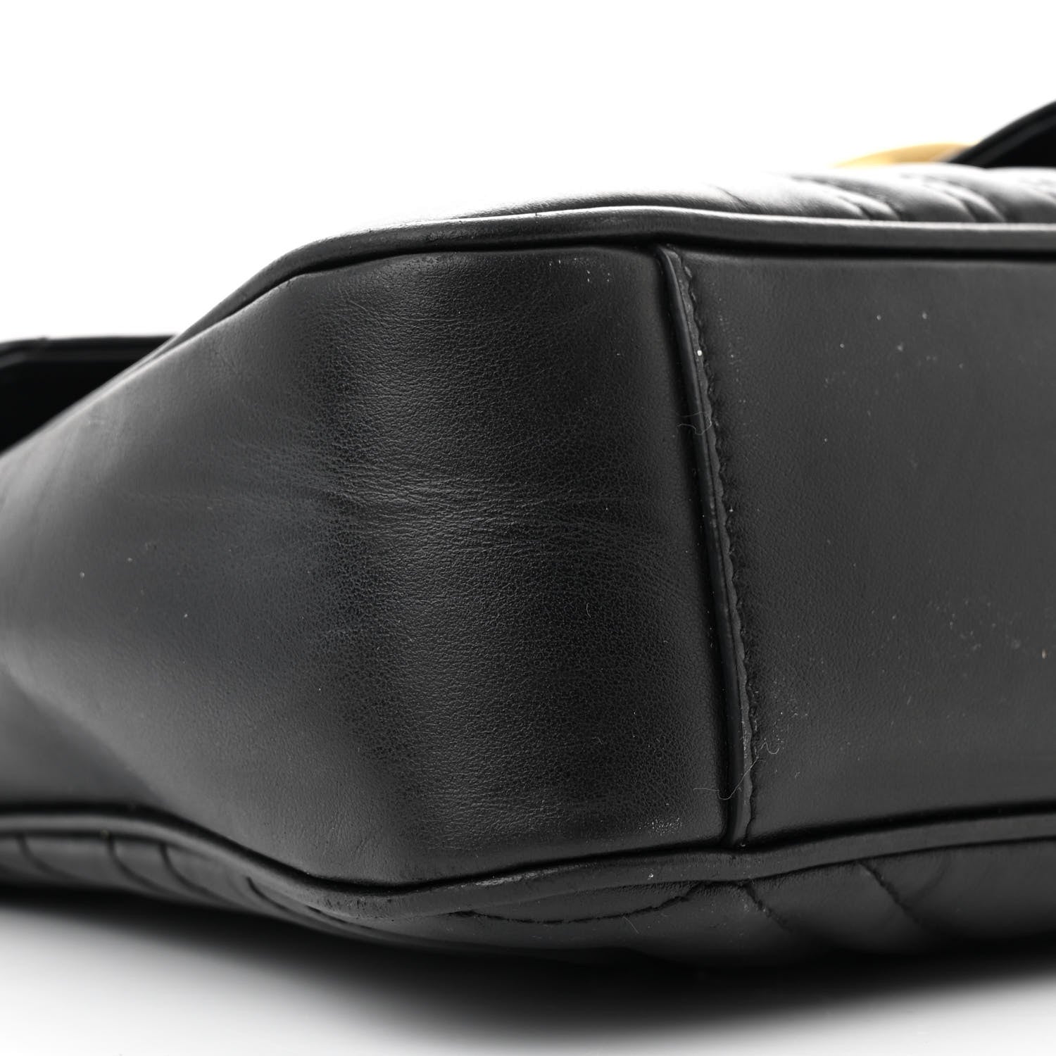 Gucci Calfskin Matelasse Medium GG Marmont Shoulder Bag Black 9 of 11