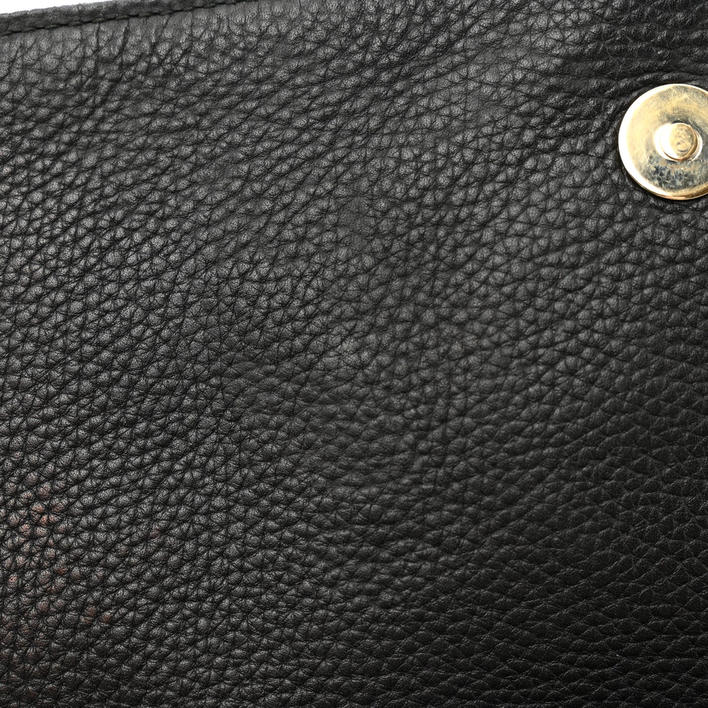 Pebbled Calfskin Medium Soho Clutch Black