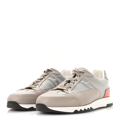 Hermes Calfskin Womens Trail Sneakers 39 Beige Rose Gris Brume 4 of 9