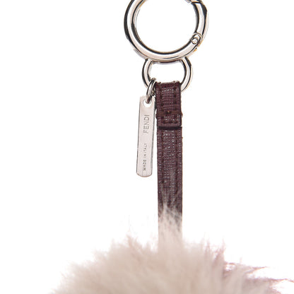 Fendi Fox Fur Pom Pom Bag Charm Bordeaux White 3 of 4