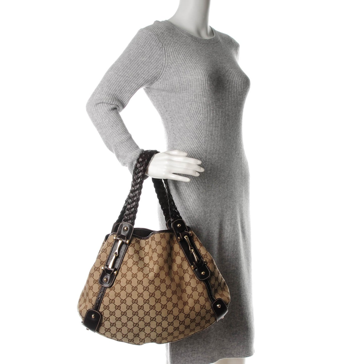 Monogram Medium Pelham Shoulder Bag Dark Brown