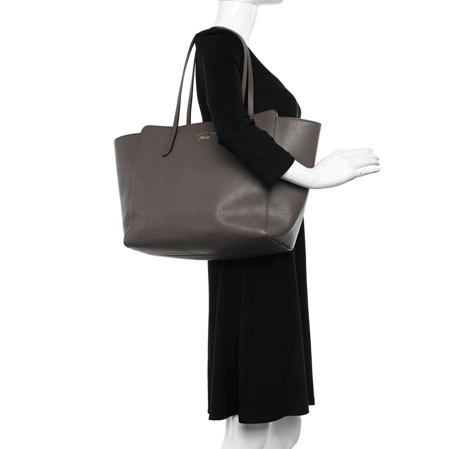 Dollar Calfskin Medium Swing Tote Grey Field Soft Pink