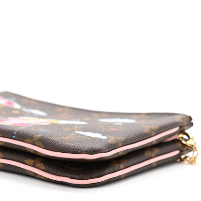 Louis Vuitton Monogram 2020 Christmas Animation Big Wheel Double Zip Pochette Rose Ballerine 11 of 12