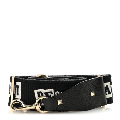 Valentino Garavani X JAMIE REID Canvas Embroidered Rockstud Guitar Strap Black 2 of 10