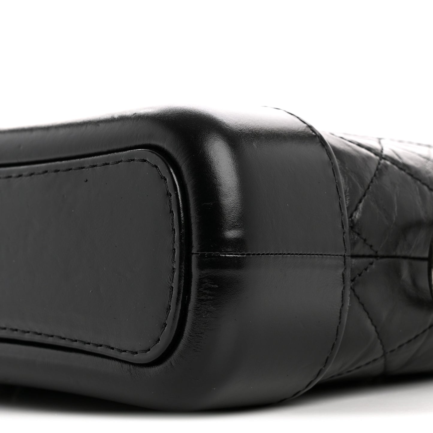 Aged Calfskin Quilted Small Gabrielle Hobo Black