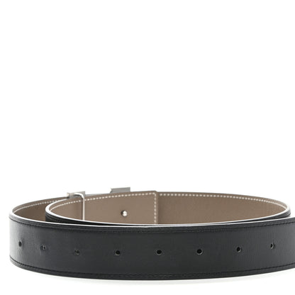 Hermes Box Togo 32mm H Belt 85 Black Etoupe 4 of 6