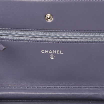 Chanel Lambskin Quilted Wallet On Chain WOC Purple 5 of 14