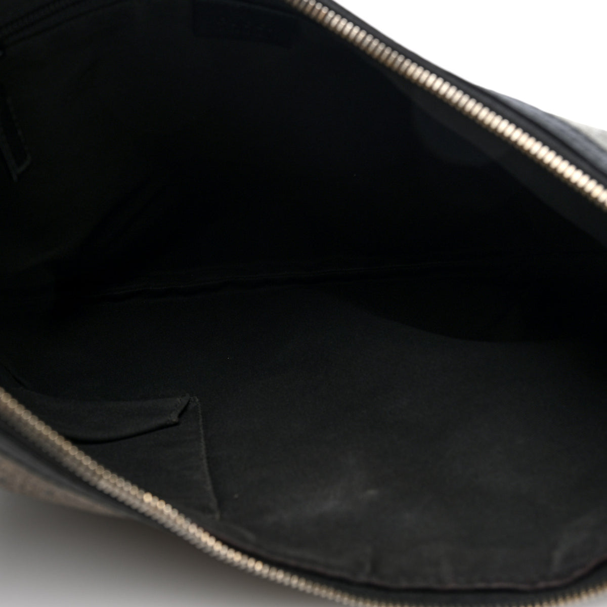 Lurex Monogram Medium Half Moon Hobo Black