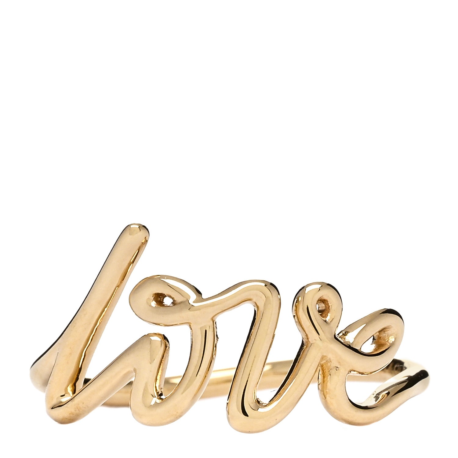 Tiffany 18K Yellow Gold Paloma's Graffiti Love Ring 54 7 1 of 3