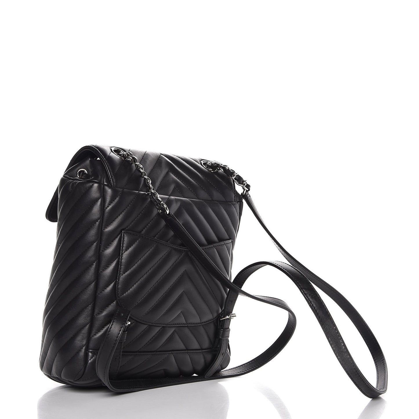 Lambskin Chevron Quilted Small Urban Spirit Backpack Black